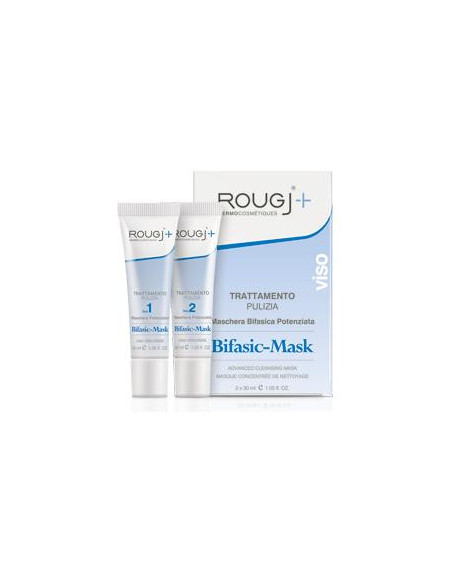Rougj+ bifasic-mask trattamento pulizia viso 30ml 2 pezzi