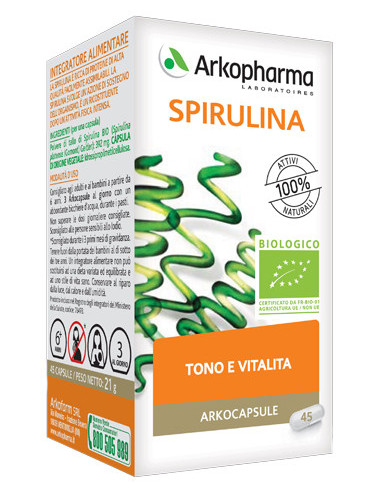 Arkocapsule spirulina biologico tono e vitalita' 45 capsule