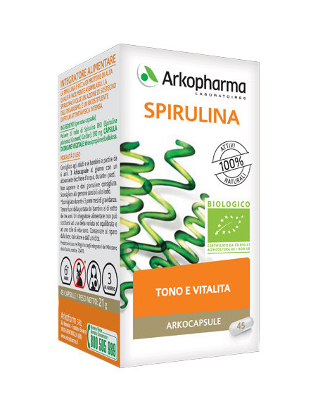 Arkocapsule spirulina biologico tono e vitalita' 45 capsule