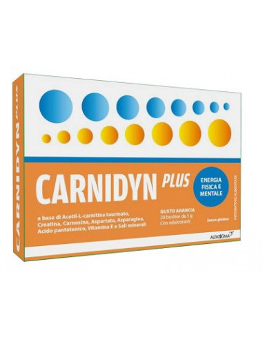 Carnidyn plus per stanchezza fisica e mentale gusto arancia 20 bustine