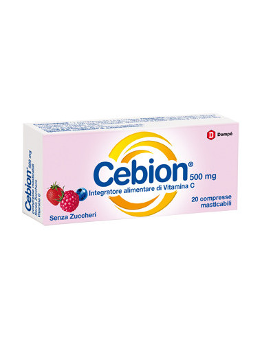CEBION MASTICABILI SENZA ZUCCHERO VITAMINA C FRUTTI DI BOSCO 20 COMPRESSE