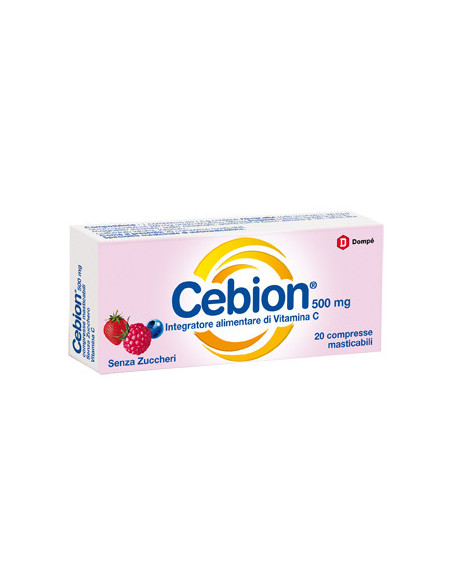 Cebion vitamina c gusto frutti di bosco senza zucchero 20 compresse masticabili