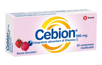 Image of Cebion vitamina c gusto frutti di bosco senza zucchero 20 compresse masticabili cod085