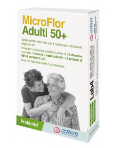 Microflor adulti 50 piu 30 capsule - CEMON | Clubfarma