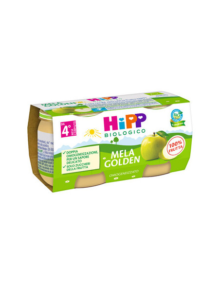 Hipp bio omogeneizzato mela golden 2vasettix80g