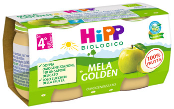 Hipp bio omogeneizzato mela golden 2vasettix80g