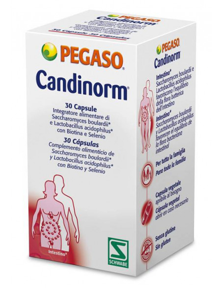 Pegaso candinorm integratore alimentare intestino sistema immunitario 30 capsule