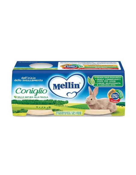 Mellin omog coniglio 2x80g