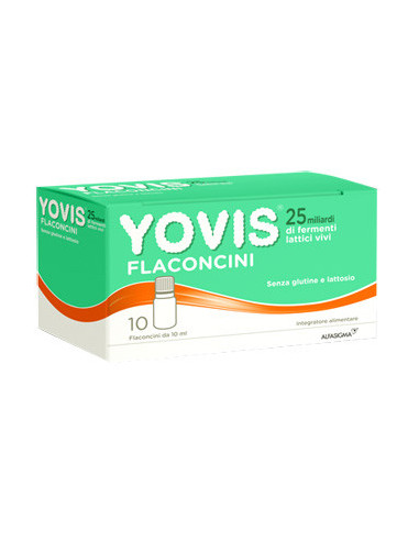 Yovis flaconcini 25 miliardi fermenti lattici per equilibrio flora batterica intestinale 10 flaconcini
