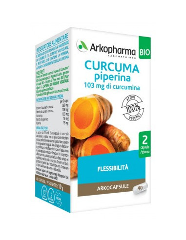 Arkocapsule curcuma piperina flessibilita' 40 capsule