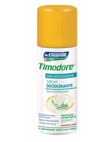 Timodore spray deodorante allo zenzero ad azione rinfrescante e protezione antibatterica 150ml