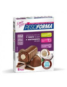Pesoforma barrette al cioccolato cuore cocco 12 pezzi