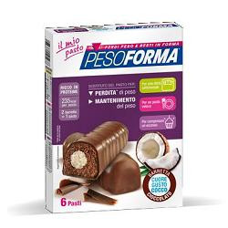 Pesoforma barrette al cioccolato cuore cocco 12 pezzi