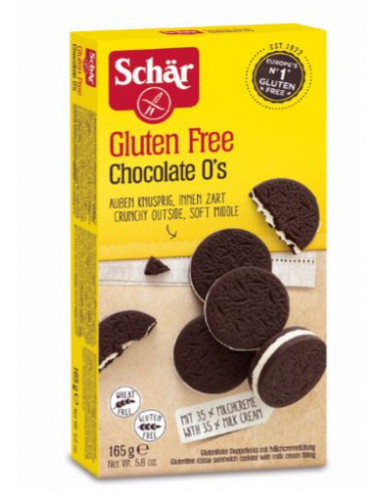 Schar chocolate o s biscotti al cacao con crema al latte senza glutine 165g