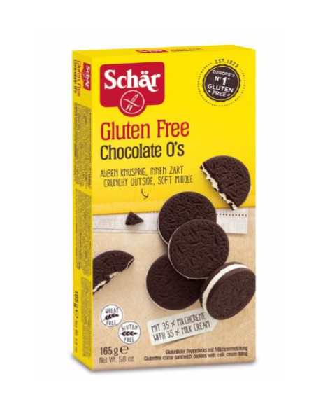 Schar chocolate o s biscotti al cacao con crema al latte senza glutine 165g
