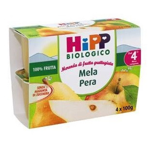 Image of Hipp bio frutta grattuggiata mela pera 4vasettix100g cod085