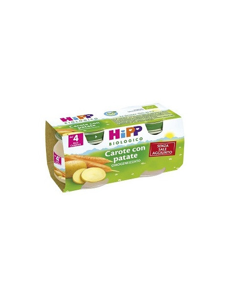 Hipp bio omogeneizzato carote con patate 2vasettix80g