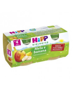 Hipp bio frutta grattuggiata mela banana 4vasettix100g