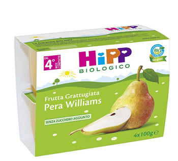 Hipp bio frutta grattuggiata pera 4vasettix100g