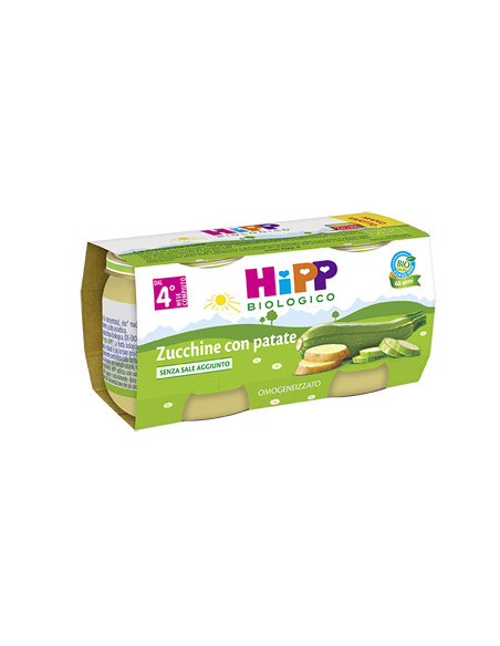 Hipp bio omogeneizzato zucchine con patate 2vasettix80g