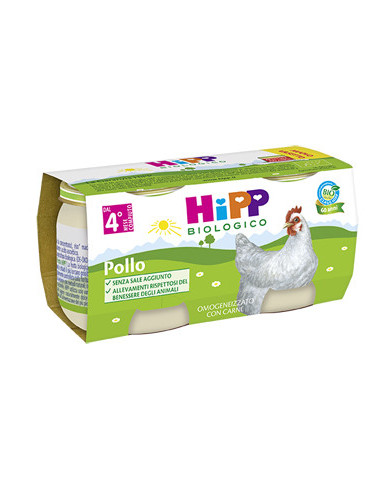 Hipp bio omogeneizzato pollo 2vasettix80g
