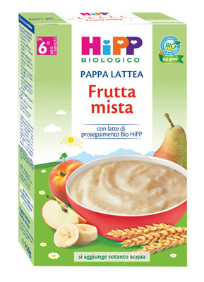 Hipp bio pap lattea frutta mista 250g