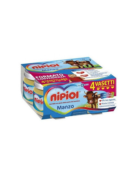 Nipiol omogeneizzato manzo 4vasettix80g