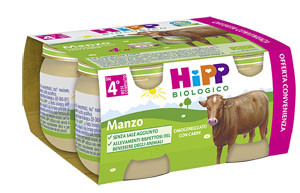 Hipp bio omogeneizzato manzo 4vasettix80g