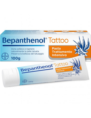 Bepanthenol tattoo pasta trattamento intensivo per rigenerare la pelle tatuata 100g