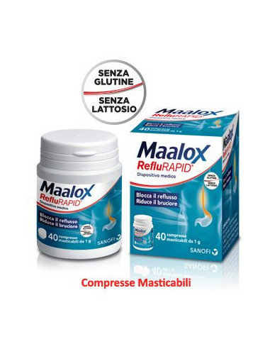 Maalox reflurapid 40 compresse masticabili