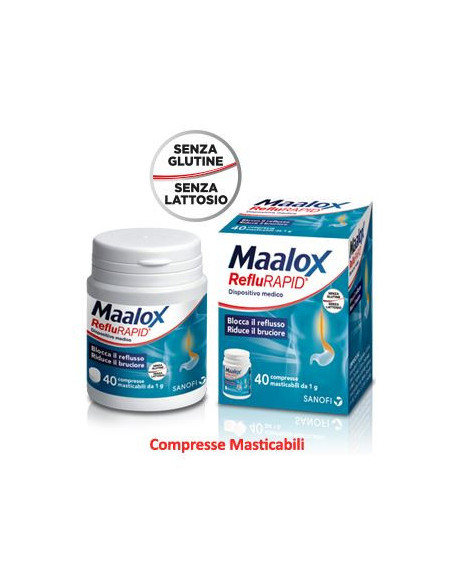 Maalox reflurapid 40 compresse masticabili