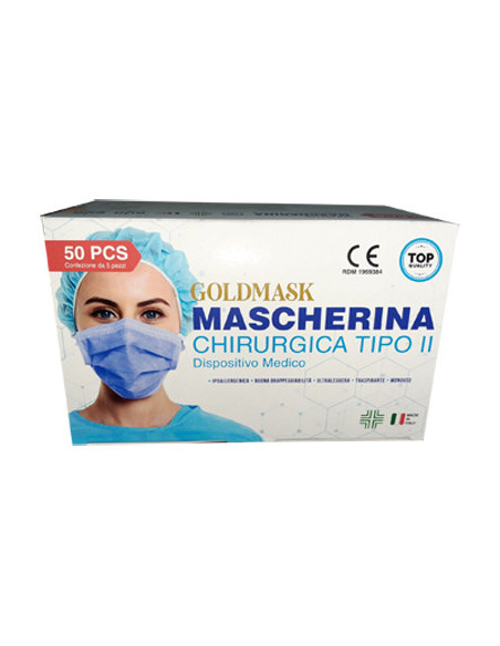 Gold mask mascherine chirurgiche tipo ii 50pezzi