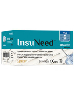 Insuneed g31 6mm ago penna per insulina 100 aghi