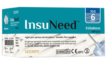 Insuneed g31 6mm ago penna per insulina 100 aghi