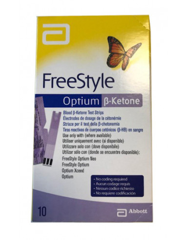 Abbott diabetes freestyle optium beta-ketone 10strisce