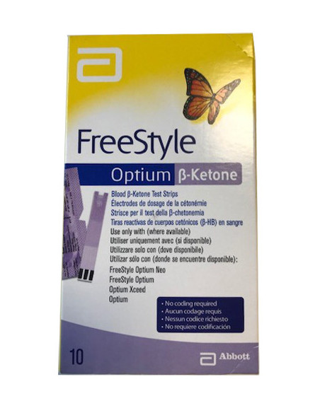 Abbott diabetes freestyle optium beta-ketone 10strisce