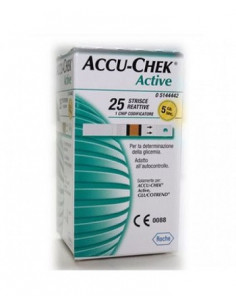 Roche accu-chek active strips 25strisce reattive