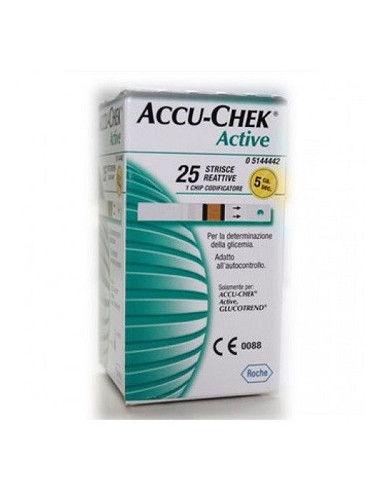Roche accu-chek active strips 25strisce reattive