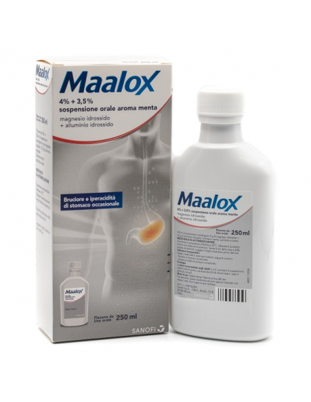 Maalox*os sosp 250ml 4+3,5% me