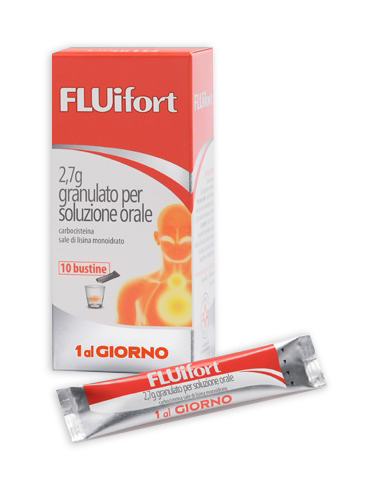 Fluifort granulato per tosse grassa mucolitico fluidificante 10 bustine 2,7g
