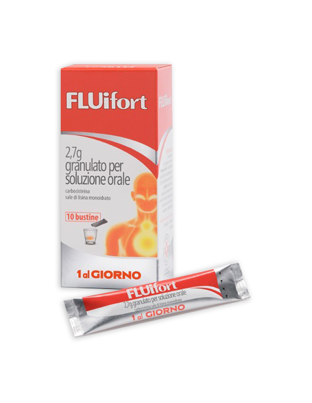 Fluifort granulato 2,7g per tosse grassa mucolitico fluidificante 10 bustine