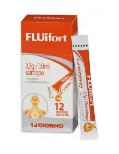 Fluifort sciroppo per tosse grassa mucolitico fluidificante 12 bustine 2,7g/10ml