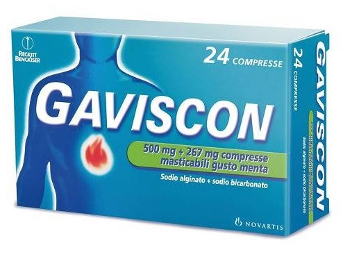 Image of Gaviscon compresse per il bruciore di stomaco occasionale doppia concentrazione gusto menta 24 compresse masticabili cod085