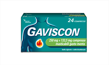 Image of Gaviscon compresse per il bruciore di stomaco occasionale gusto menta 24 compresse masticabili cod085