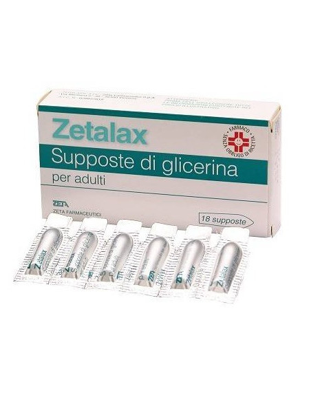 Zetalax supposte di glicerina per adulti contro la stitichezza 2,25g 18 supposte