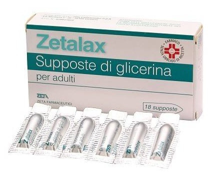 Image of Zetalax supposte di glicerina per adulti contro la stitichezza 2,25g 18 supposte cod085