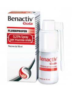 Benactiv gola spray orale 15ml 0,25%