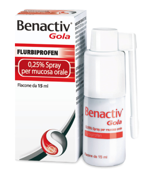 Benactiv gola spray orale 15ml 0,25%