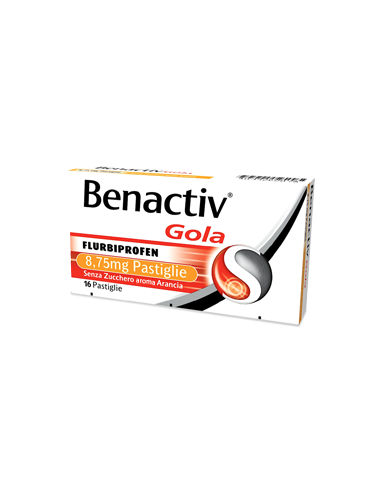 Benactiv gola 16 pastiglie arancia sz