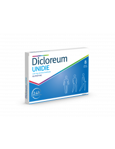 Dicloreum unidie antinfiammatorio locale per mal di schiena e dolori articolari 8 cerotti medicati 24h 136 mg